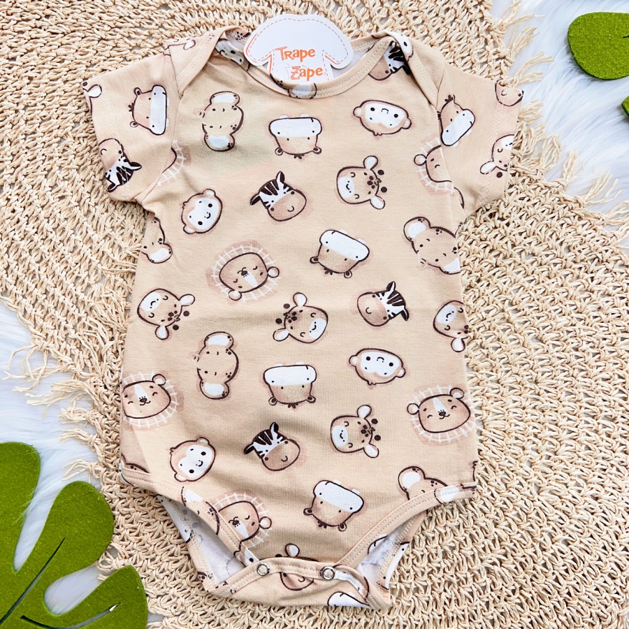 Body Manga Curta Safari - Areia